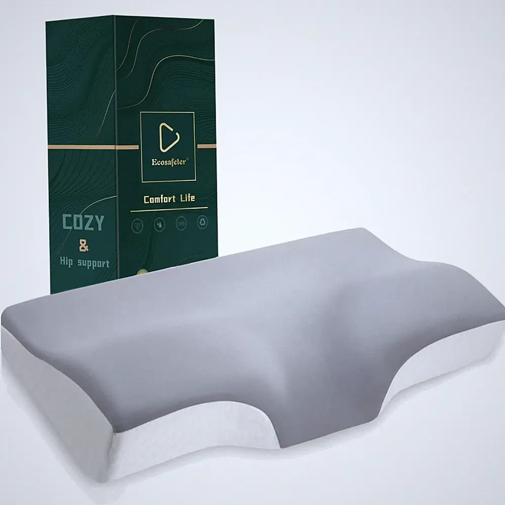 Memory Foam Kopfkissen Nackenstützkissen orthopädisch atmungsaktiv Schonbezug