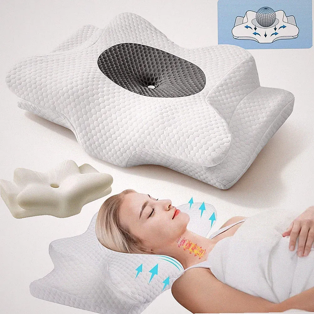 Memory Foam Kopfkissen Orthopädisch Nackenstützkissen Nackenkissen Anti Schnarch
