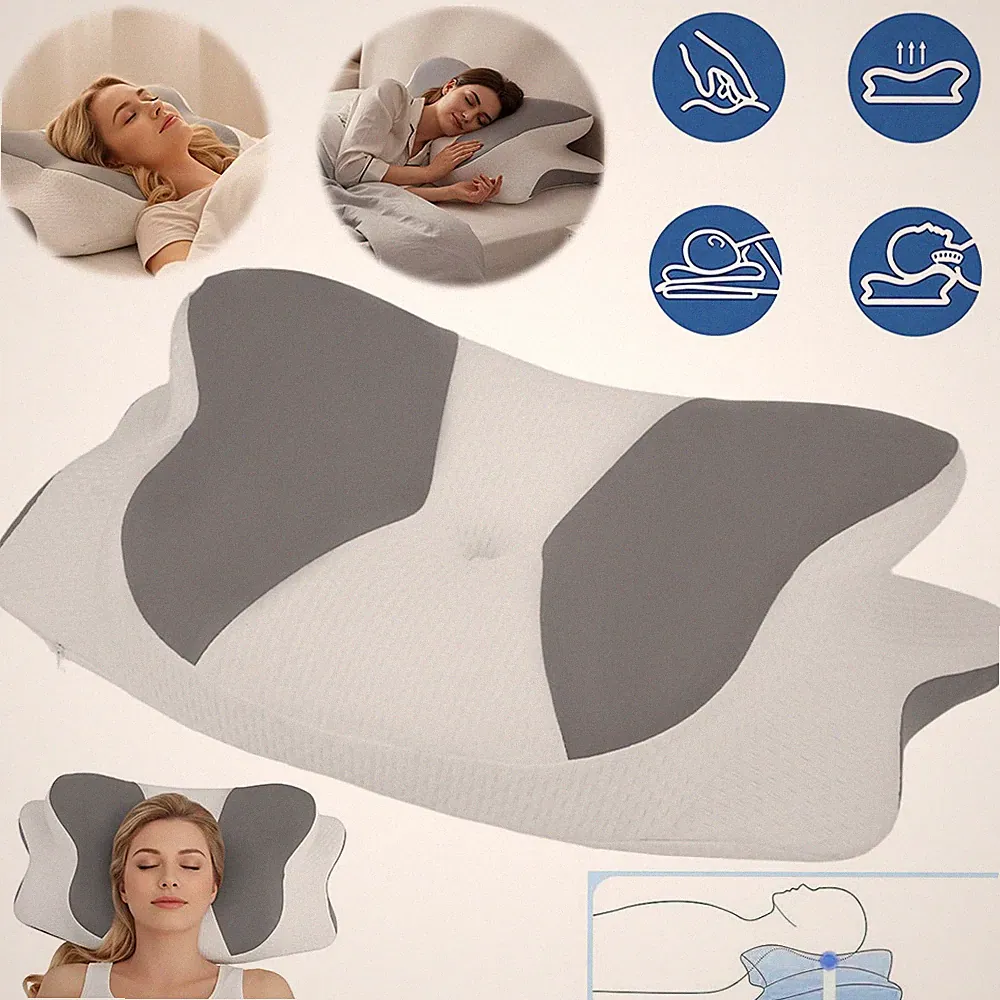 Memory Foam Kopfkissen Orthopädische Kissen Nackenstützkissen für Bauchschläfer