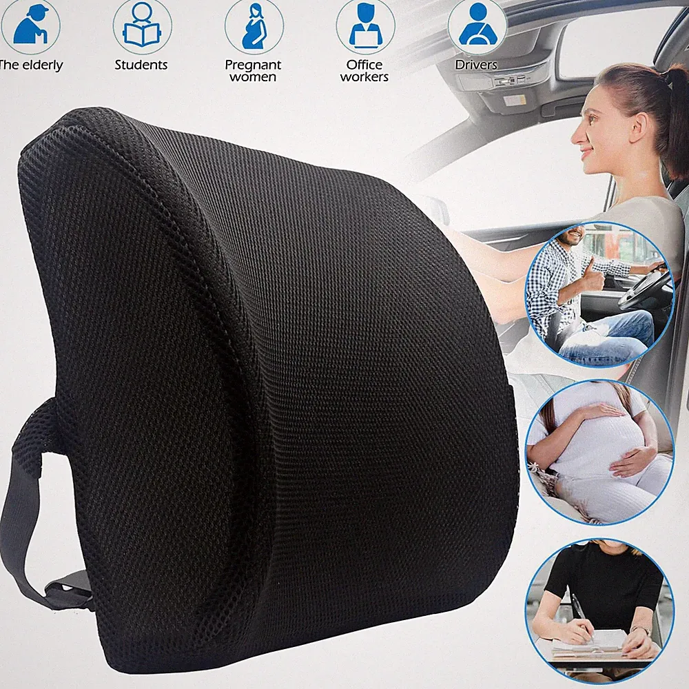 Memory Foam Lendenkissen Rückenkissen Orthopädisches KFZ Lendenwirbelstützkissen
