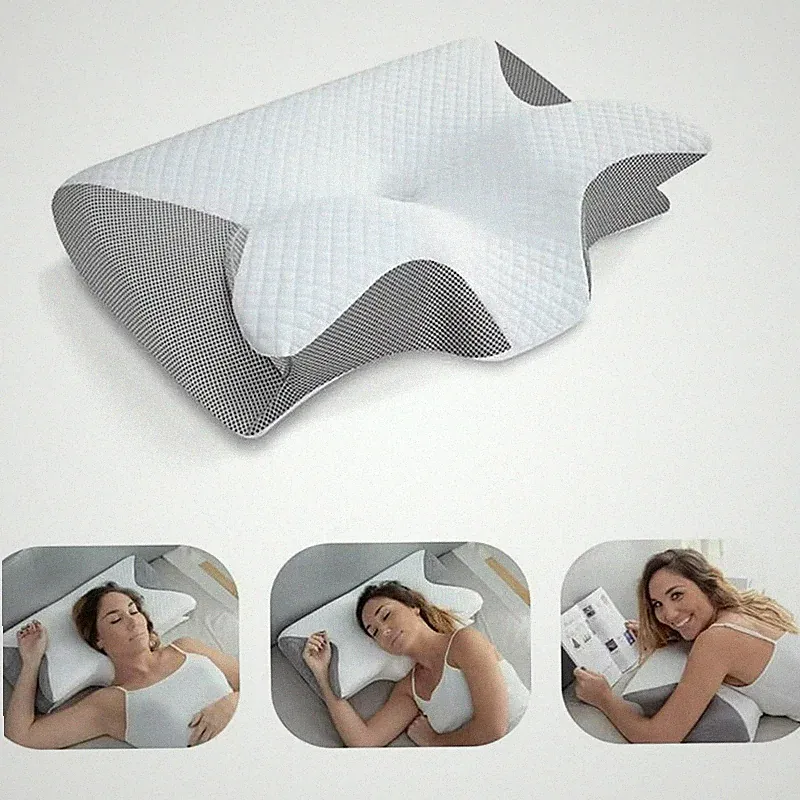Memory Foam Nackenkissen 2-in-1 ergonomisches orthopädisches Nackenschmerzen Stützkissen