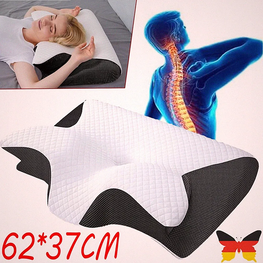 Memory Foam Nackenkissen 2-in-1 orthopädisch ergonomisch gegen Nackenschmerzen