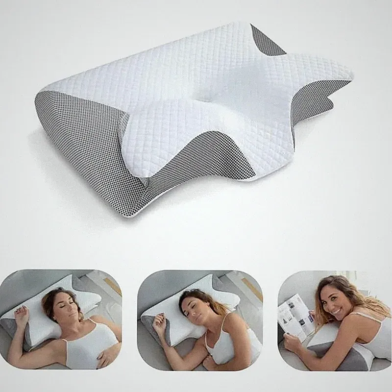 Memory Foam Nackenkissen 2in1 Orthopädisch Stütze gegen Nackenschmerzen