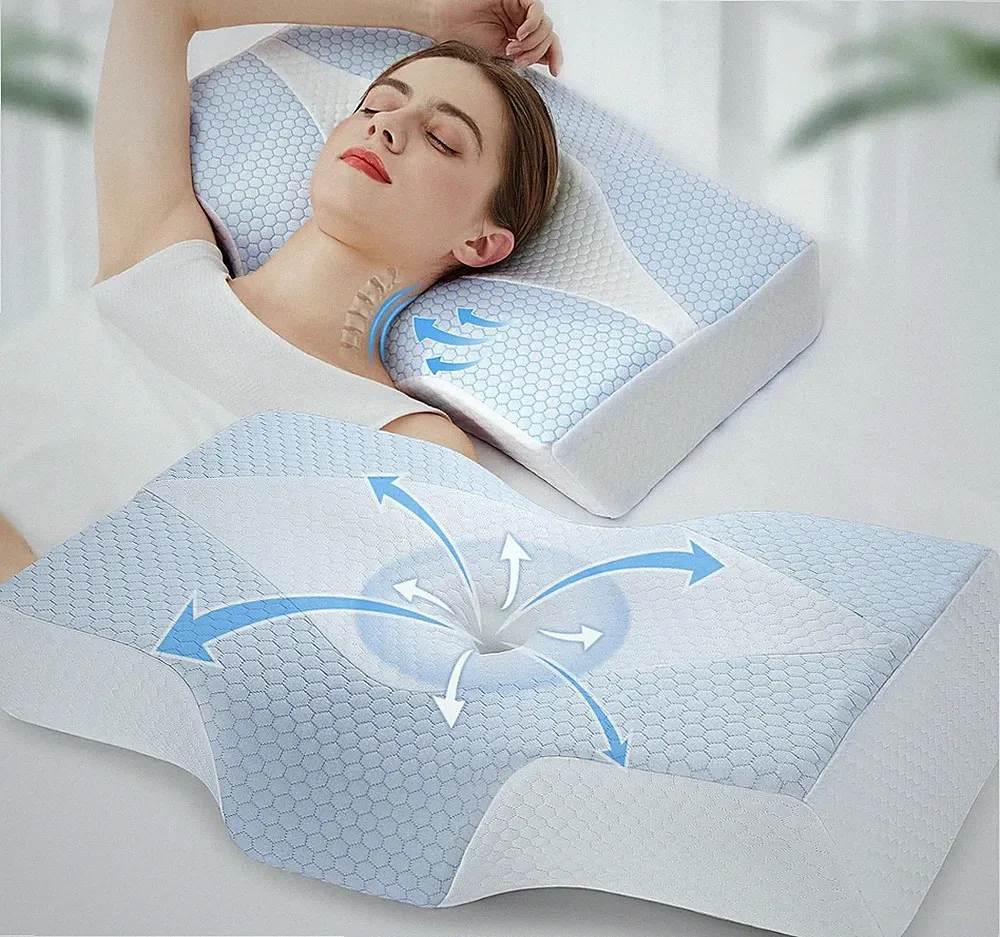 Memory Foam Nackenkissen Ergonomisches Orthopädisches Kopfkissen für
