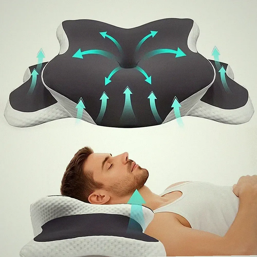 Memory Foam Nackenkissen gegen Nackenschmerzen für Seitenschläfer orthopädisch
