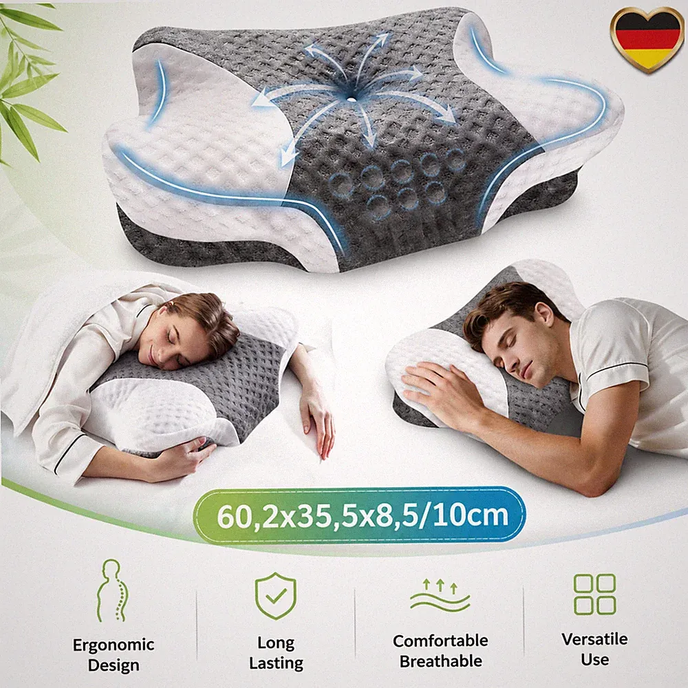 Memory Foam Nackenkissen Kopfkissen Orthopädisches Kissen ergonomisch DE
