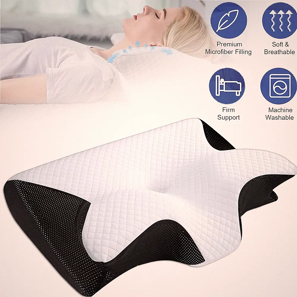 Memory Foam Nackenkissen Kopfkissen Orthopädisches Nackenstützkissen für Rücken