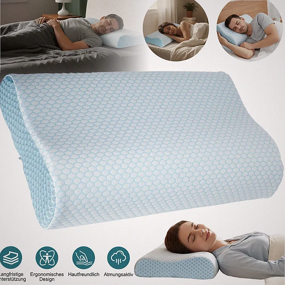 Memory Foam Nackenkissen Orthopädisch Ergonomisch Höhenverstellbar Schlafkissen