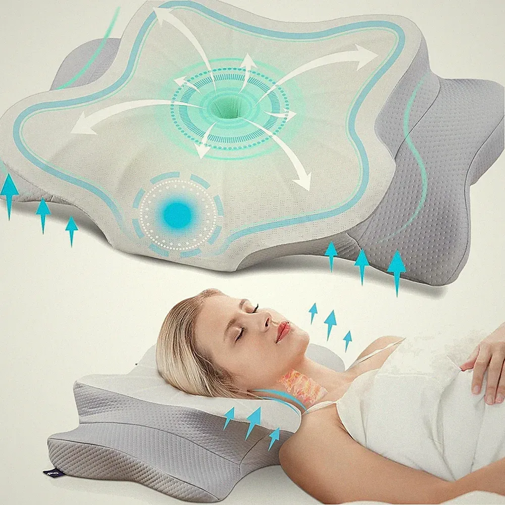 Memory Foam Nackenkissen Seitenschläfer,Kopfkissen, ergonomisch, waschbar