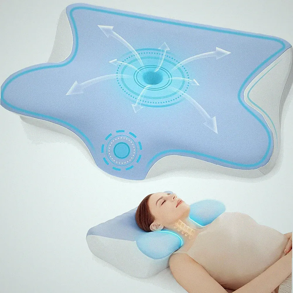 Memory Foam Nackenstützkissen, Höhenverstellbares Orthopädisches Kissen, Ergo...