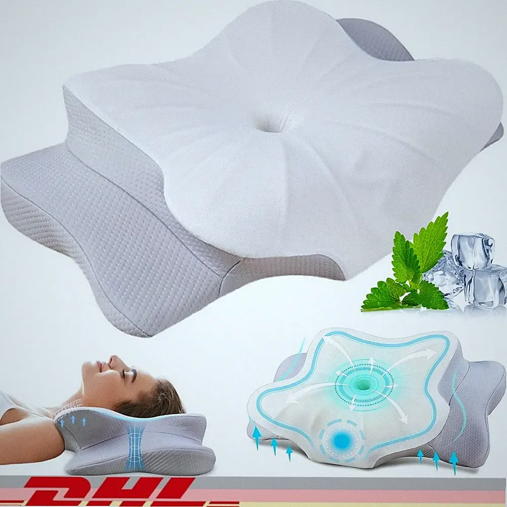 Memory Foam Nackenstützkissen Orthopädisch Ergonomisch 2 Höhen Kühlend DHL