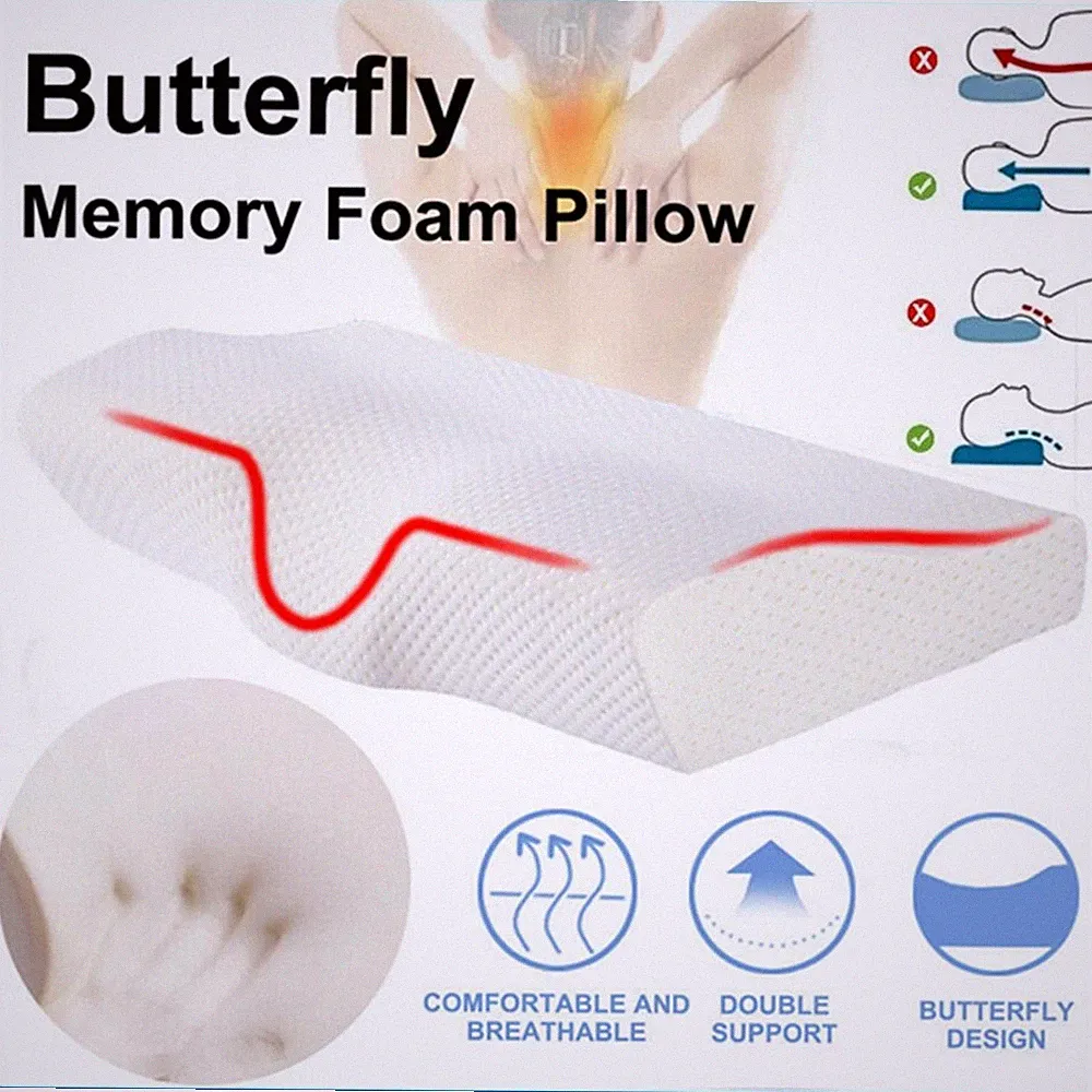Memory Foam Pillow Orthopädische Kopfkissen für Seiten, Rücken und Bauchschläfer