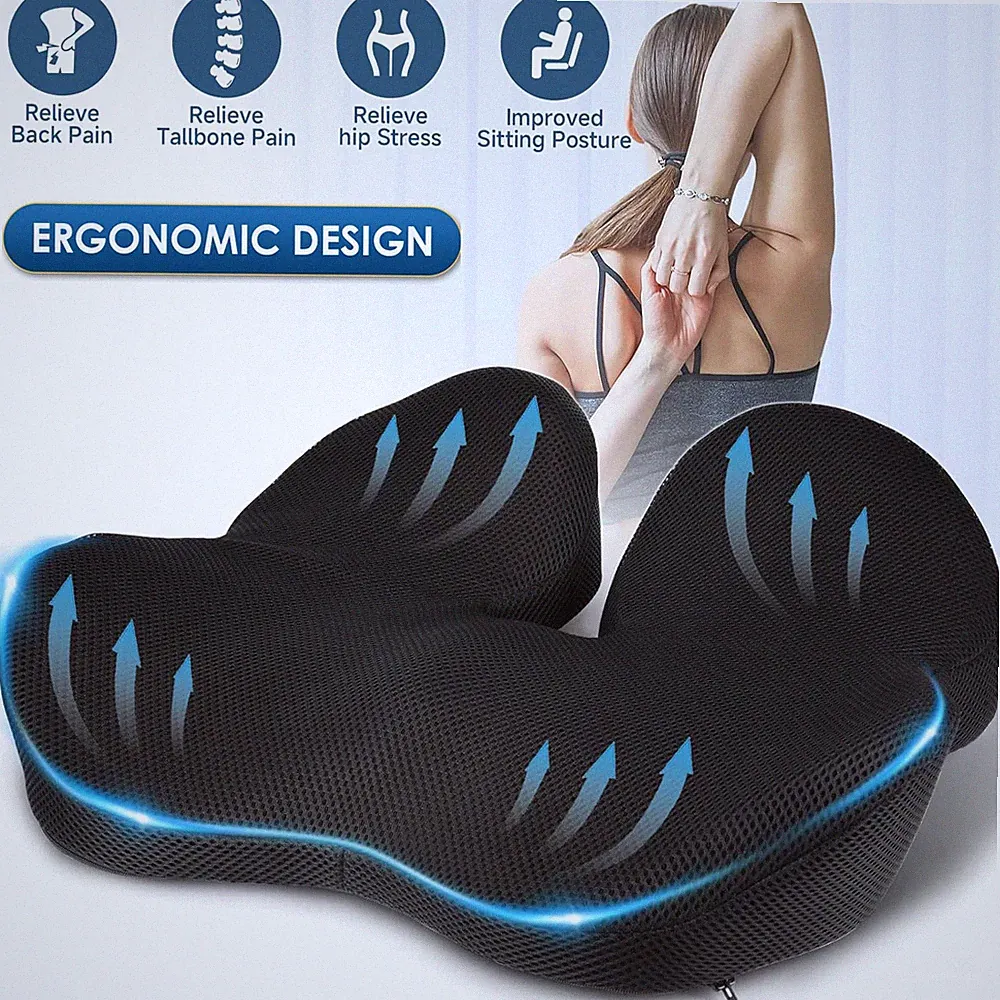Memory Foam Stuhlkissen Auto Sitzkissen Orthopädisches Steißbeinkissen Rollstuhl