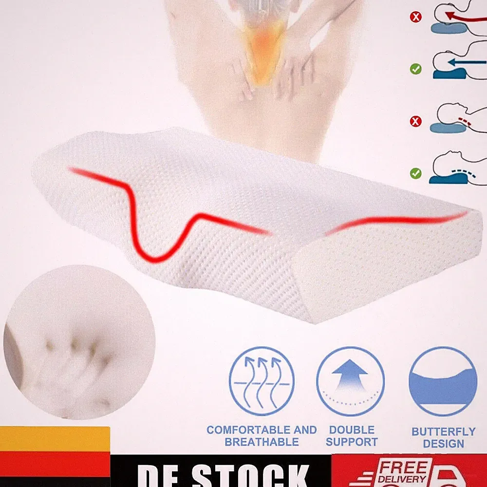 Memory Kissen Orthopädisches Nackenstützkissen Cervical Schulter Ergonomisch NEU