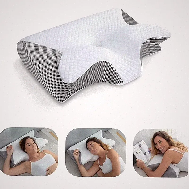 Memory-Schaum Hals-Kissen, ergonomisches orthopädisches Kissen zur Linderung von Nackenschmerzen UK