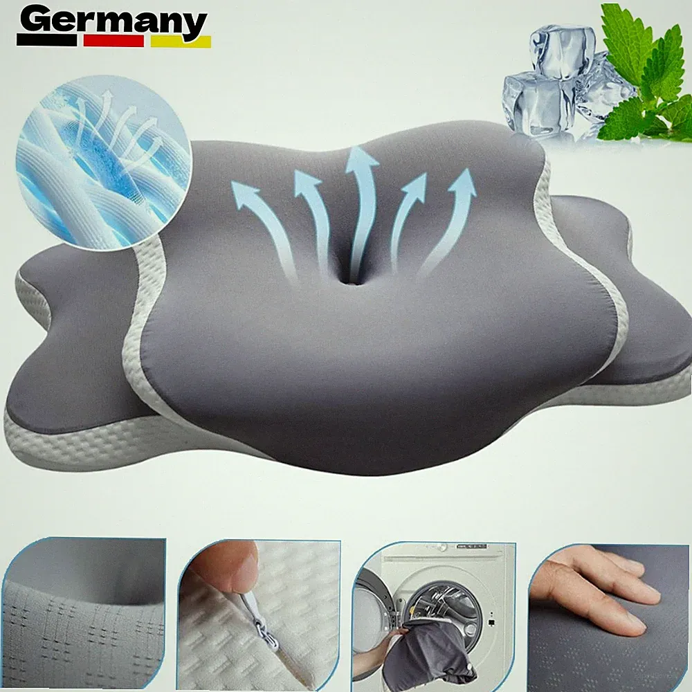 Memory Schaum Kopfkissen mit 2 Höhen 9 cm 14 cm Ergonomische Nackenstütze