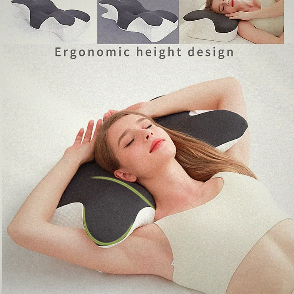 Memory-Schaum Nackenkissen – 2-in-1 Orthopädisches Kissen gegen Nackenschmerzen