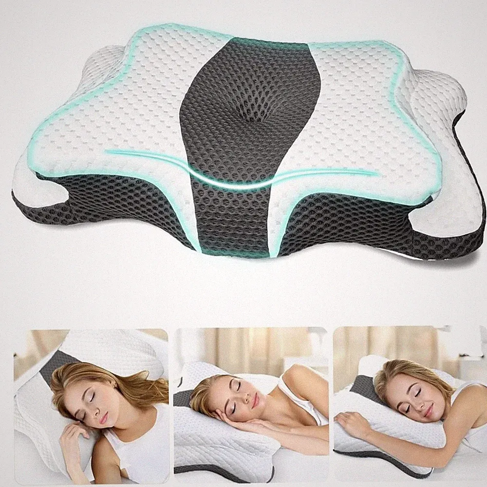 Memory Schaum Schlafkissen Reisekissen Ergonomisches Atmungsaktiv Atmungsaktiver