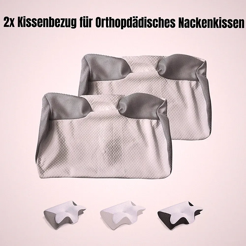 Nacken Therapiekissen 2x Bezüge Memory Schaum Anthrazit Orthopädisch Ergonomisch