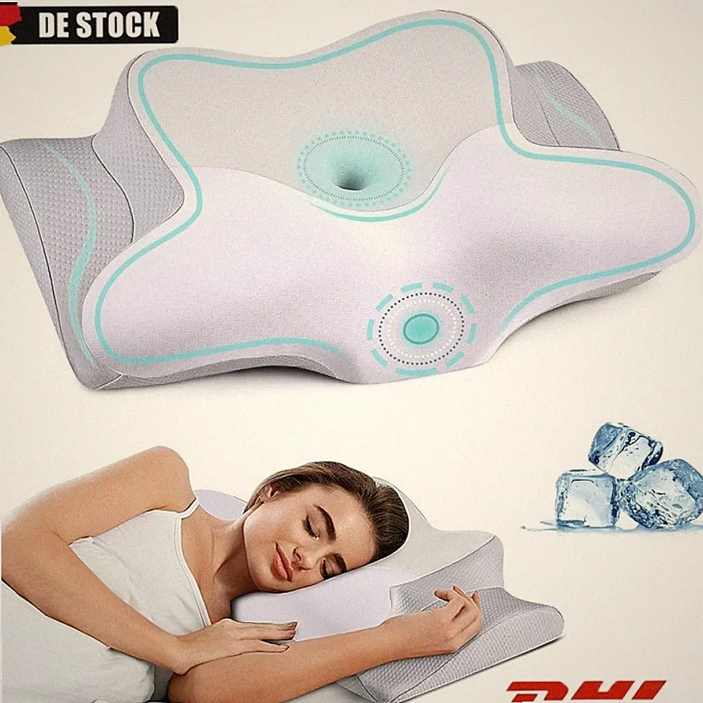 Nacken Therapiekissen Memory Schaum Anthrazit Orthopädisch Ergonomisch Schmerzen