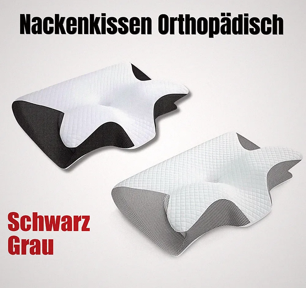 Nacken Therapiekissen Memory Schaum Hellgrau Orthopädisch Ergonomisch Schmerzen