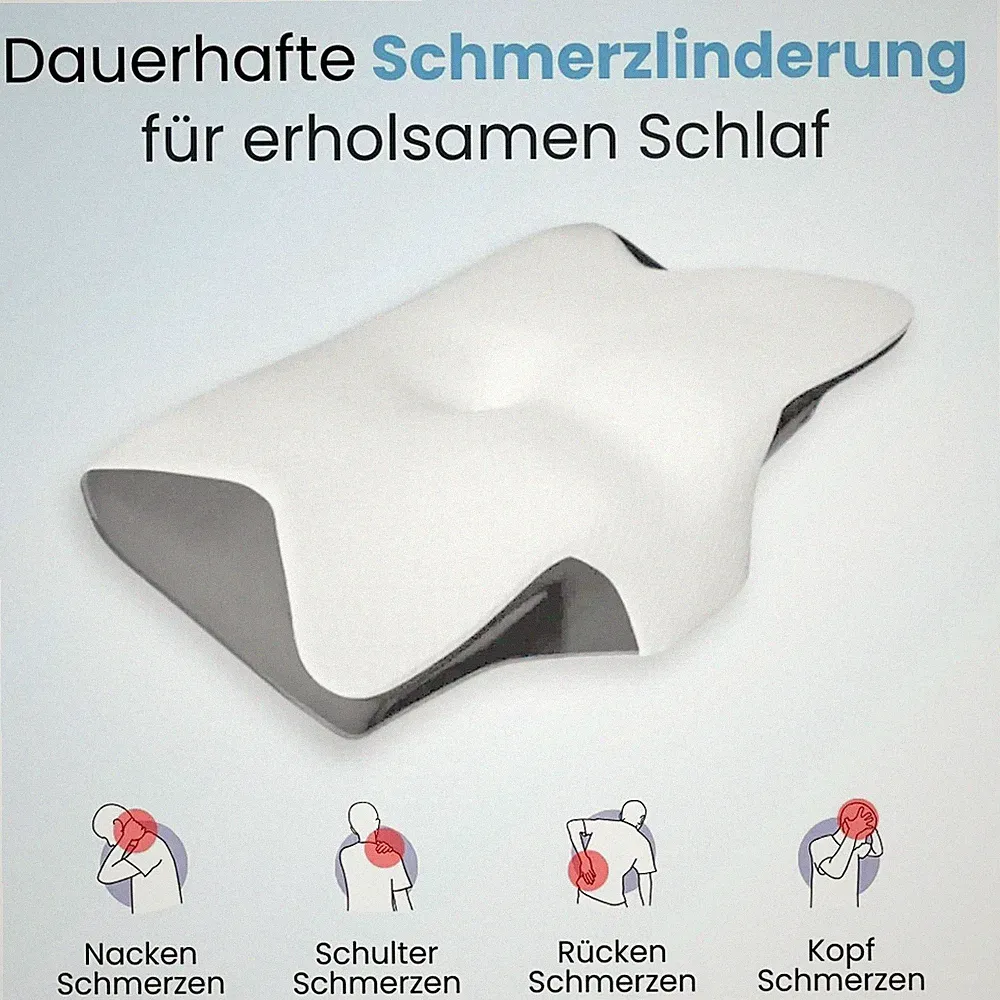 Nacken Therapiekissen Memory Schaum Orthopädisch Ergonomisch Schmerzen Hellgrau