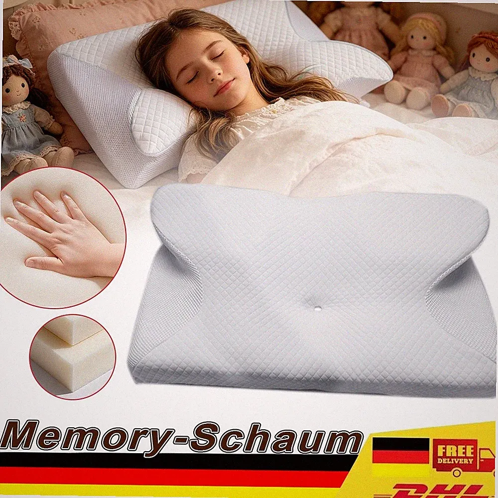 Nacken Therapiekissen Memory Schaum Weiß Orthopädisch Ergonomisch Schmerzen 60cm