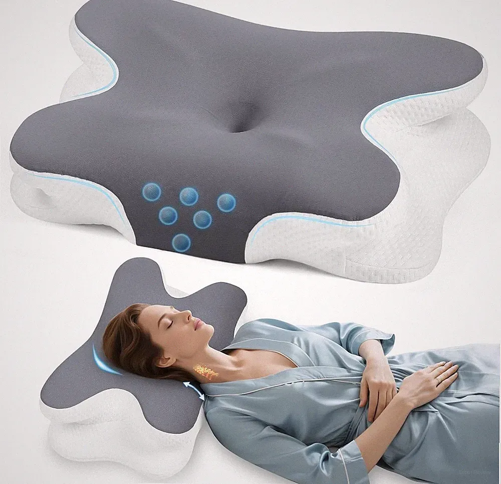 Nackenkissen aus Memory Foam - Orthopädisches Kopfkissen - Ergonomisch