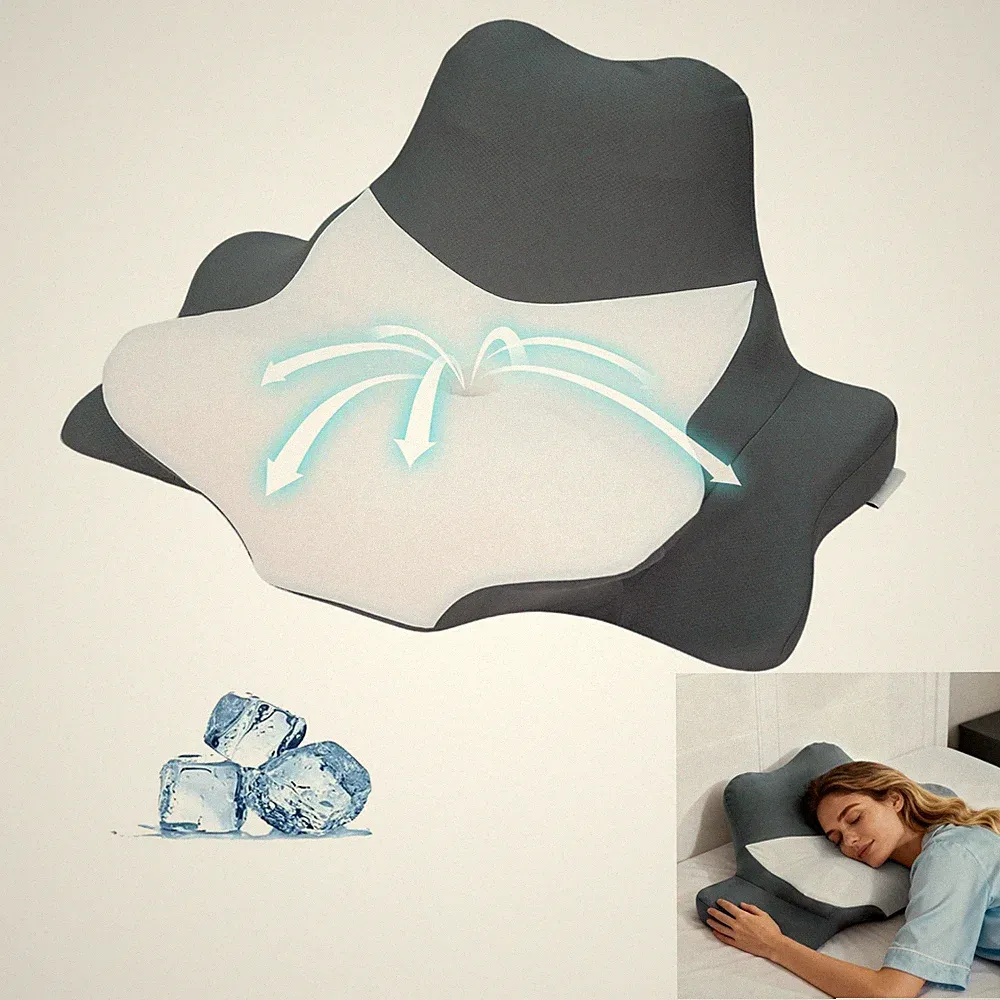 Nackenkissen Ergonomisch Memory Foam Kopfkissen für Seiten Rücken &Bauchschläfer