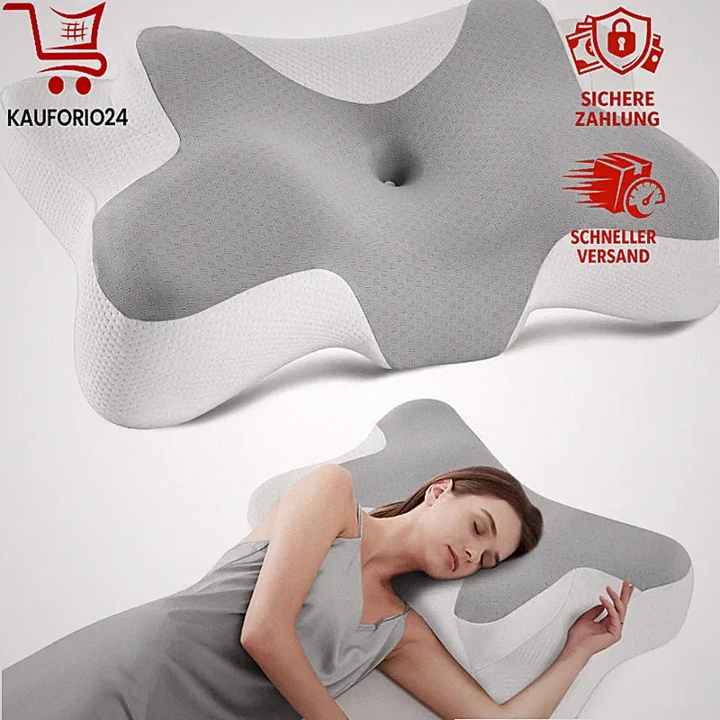 Nackenkissen Ergonomisch Memory Foam Kühlend Atmungsaktiv 6-Zonen-Kontur