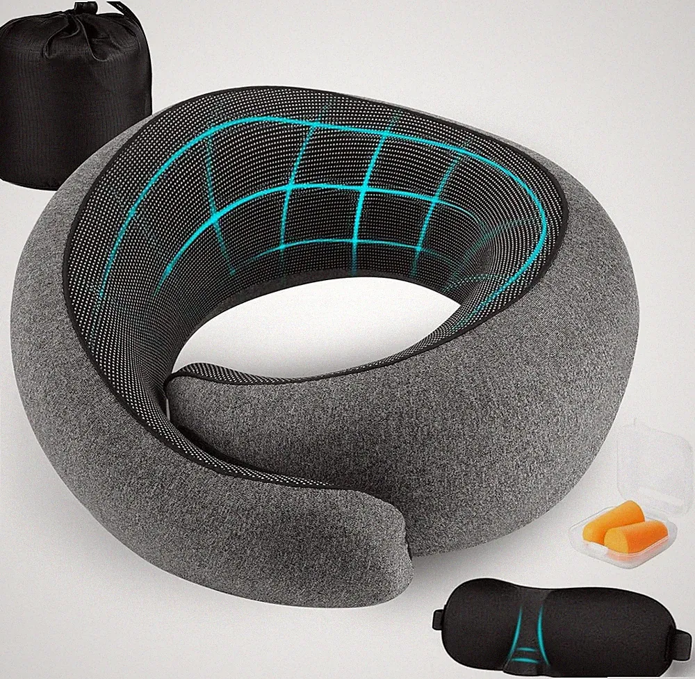 Nackenkissen Flugzeug,Memory Foam Orthopädisches Nackenhörnchen Kompakter R