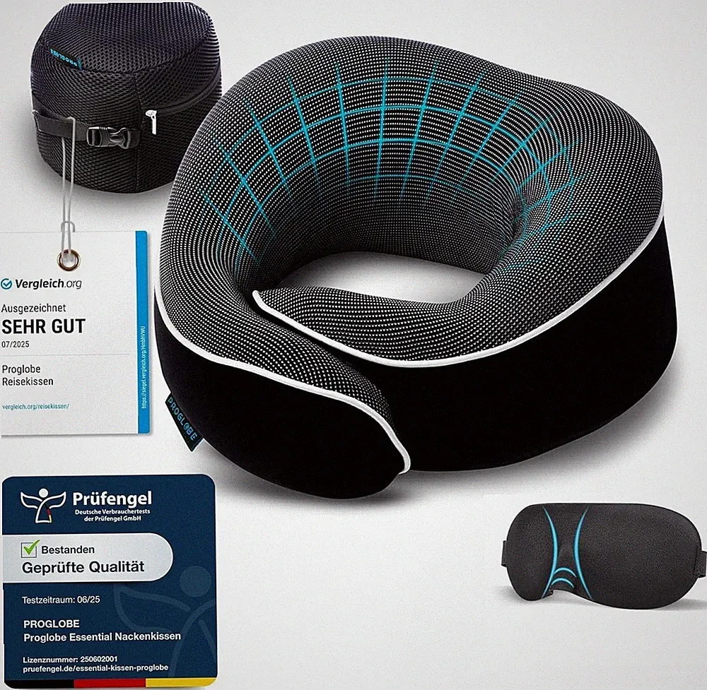 Nackenkissen Flugzeug Reisekissen 100% Memory Foam Orthopädisches Nackenhörnchen