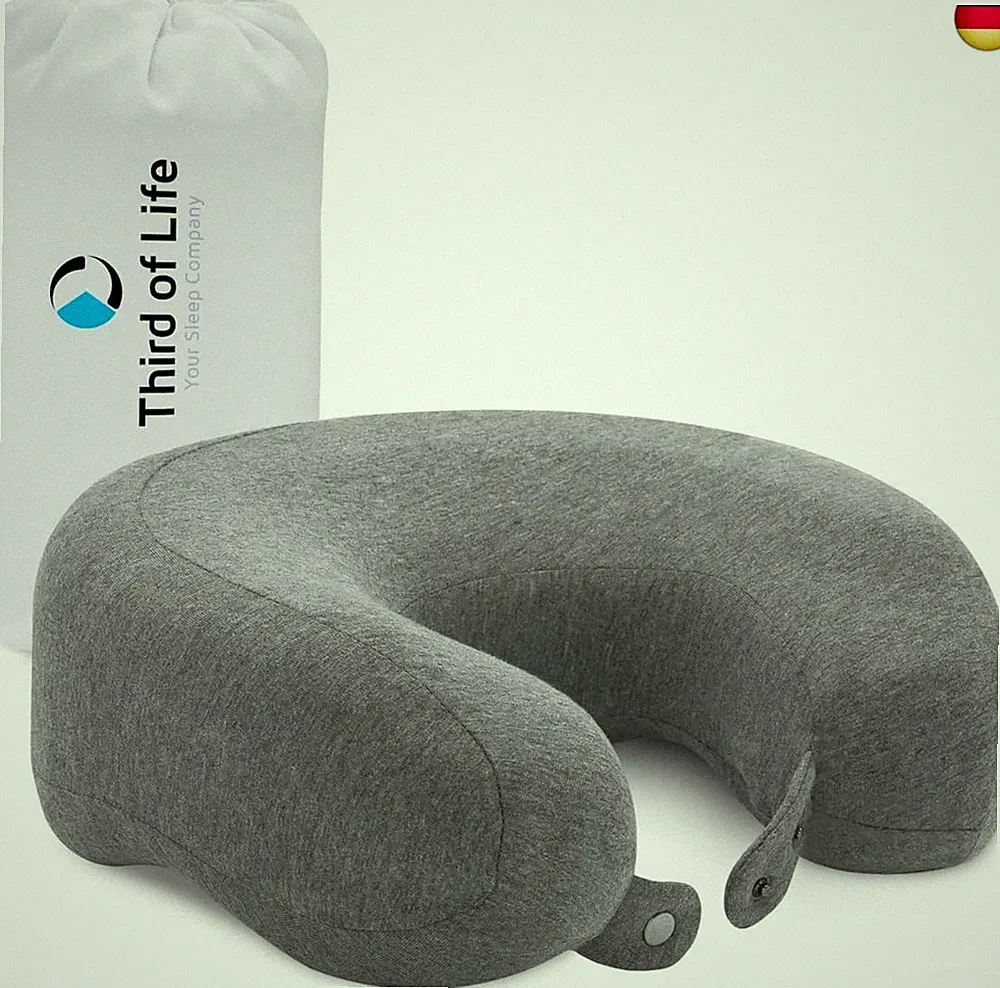 Nackenkissen für Flugzeug & Auto | Orthopädisches Reise-Kissen aus ergonomischem