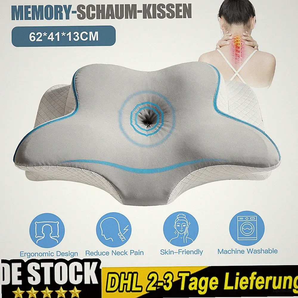 Nackenkissen Kissen Stützkissen Waschbar für Seiten-, Rücken- und Bauchschläfer