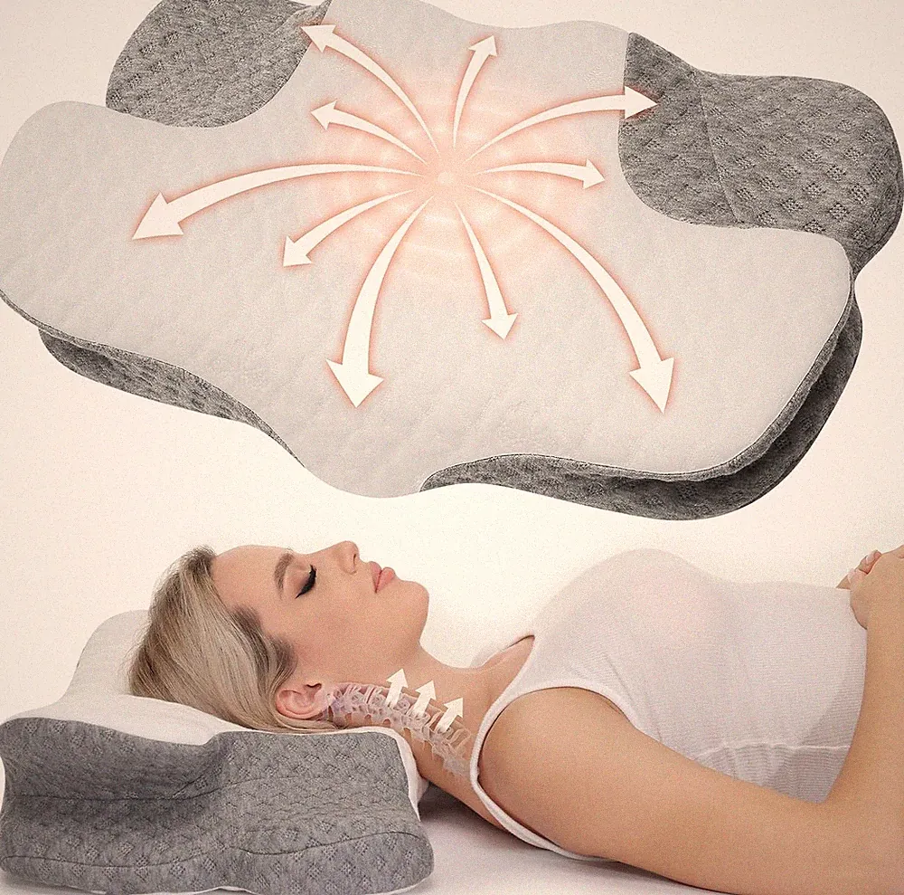 Nackenkissen Kopfkissen aus Memory Foam – Orthopädisches Kissen für Nacken &am