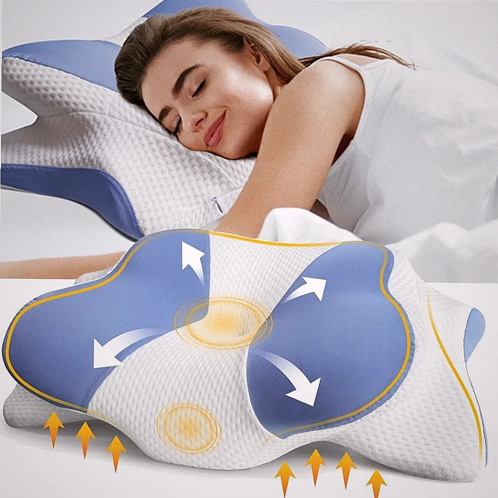 Nackenkissen Kopfkissen Bauchschläferkissen Schlafkissen Memory Foam für Seiten