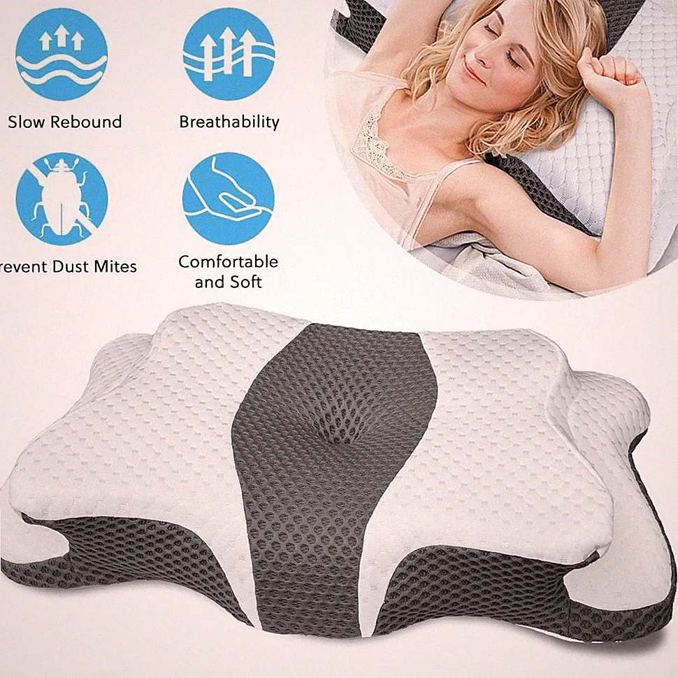 Nackenkissen Kopfkissen Memory Foam Kissen Nackenstützkissen für Seiten Rücken