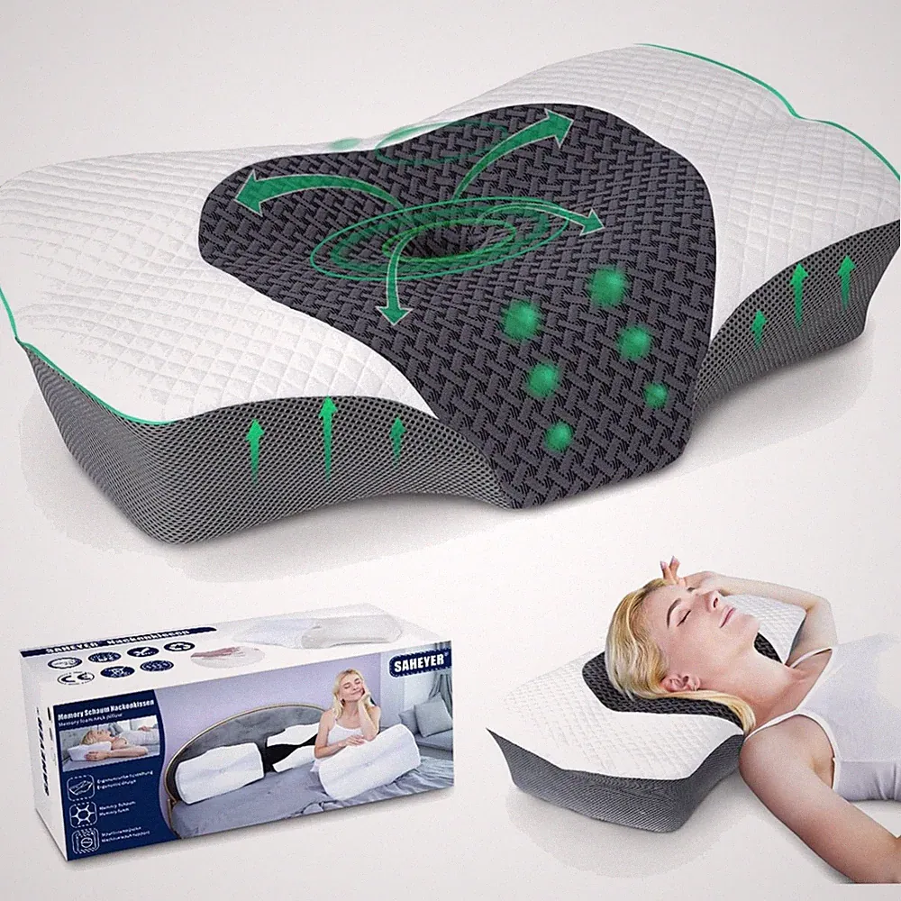Nackenkissen, Kopfkissen, Memory Foam, orthopädisch, abnehmbar