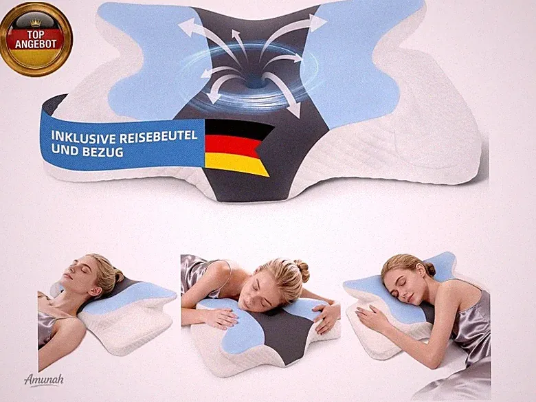Nackenkissen Kopfkissen Mit Memory Foam - Orthopädische Schmetterlingsform Für S