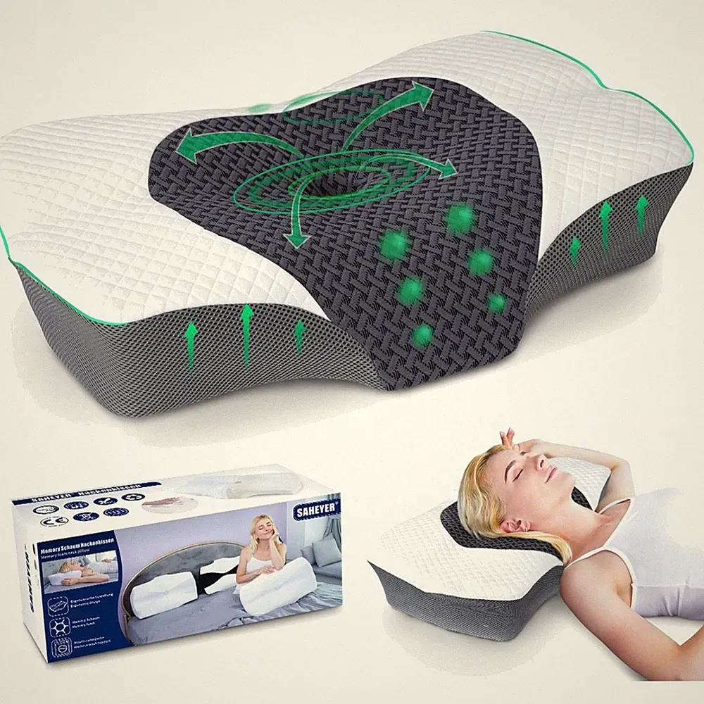 Nackenkissen Kopfkissen Orthopädisch Memory Foam atmungsaktiv waschbar