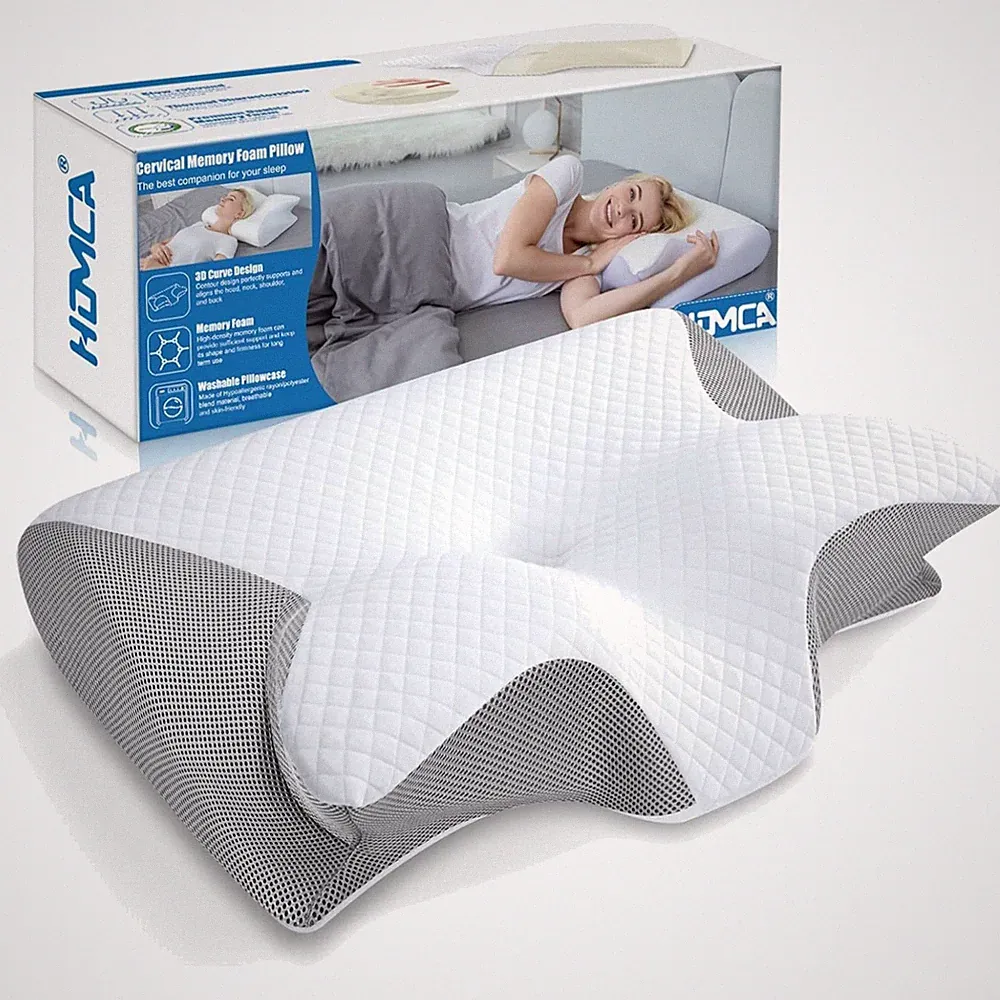 Nackenkissen Memory Foam ergonomisch 60x40cm Seitenschläfer