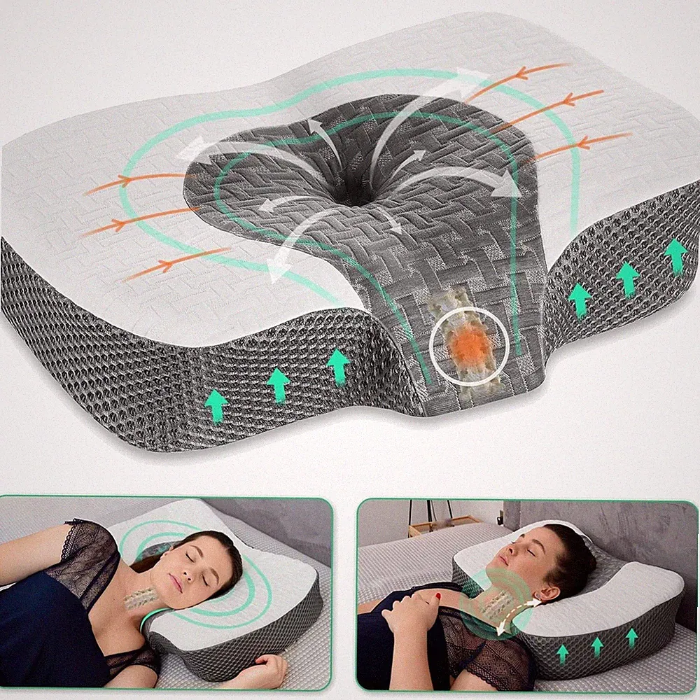 Nackenkissen, Memory Foam, orthopädisch, ergonomisch, verstellbar, 53x37 cm