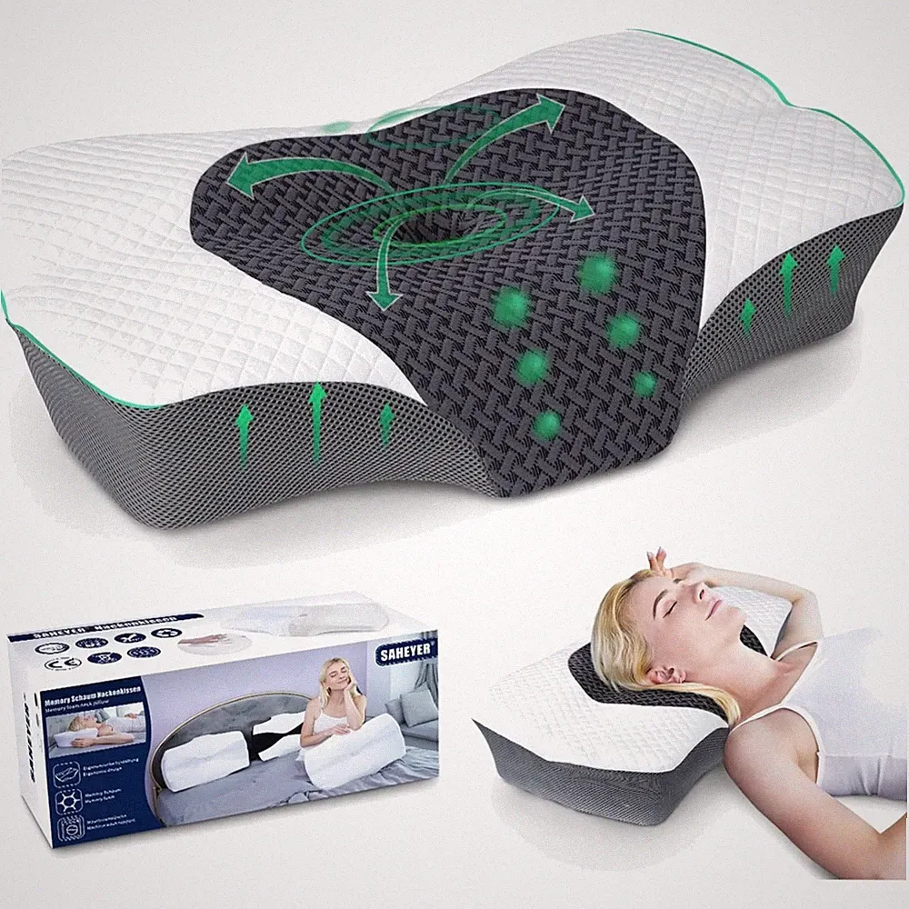 Nackenkissen Memory Foam Orthopädisch Kopfkissen Seitenschläfer Bauchschläfer