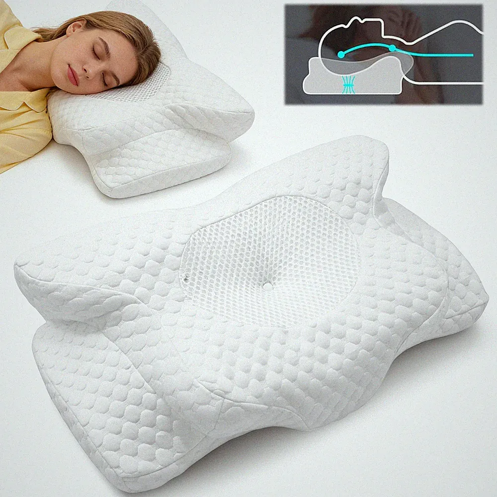 Nackenkissen Memory Foam Orthopädisch Schmetterlingsform Kissen Nackenstütze DHL