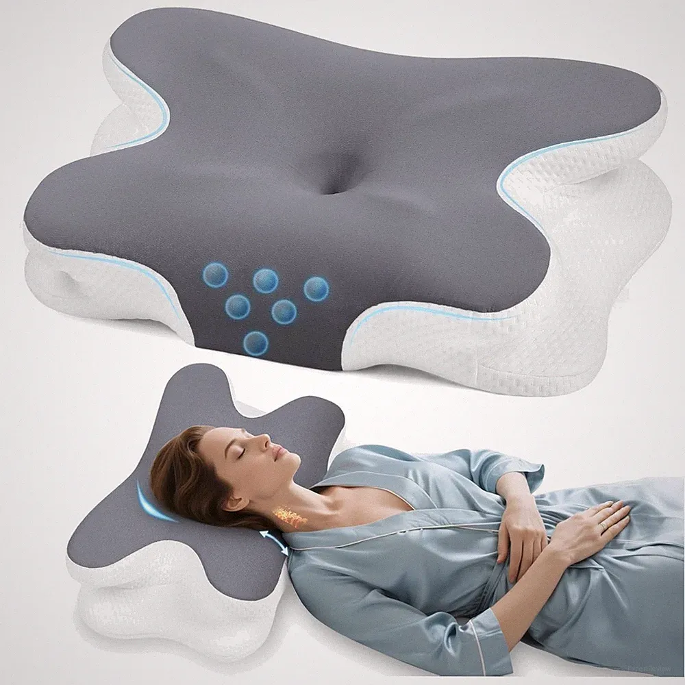 Nackenkissen Memory Foam Orthopädisch Seitenschläfer Rücken Bauch Schlafkissen