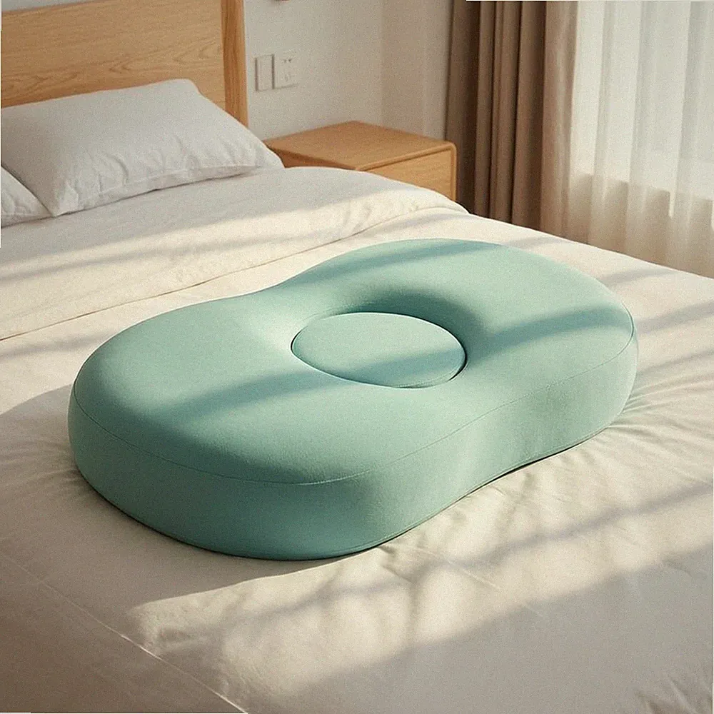 Nackenkissen mit Loch druckentlastend Memory-Foam-Kissen orthopädisch für Hotel