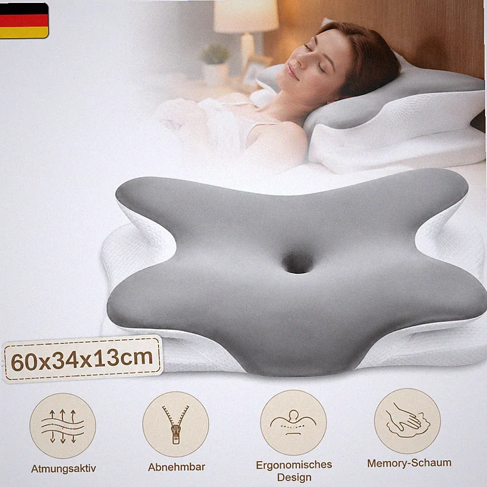 Nackenkissen Orthopädisch Ergonomisch Memory Foam gegen Nackenschmerzen Kühlend