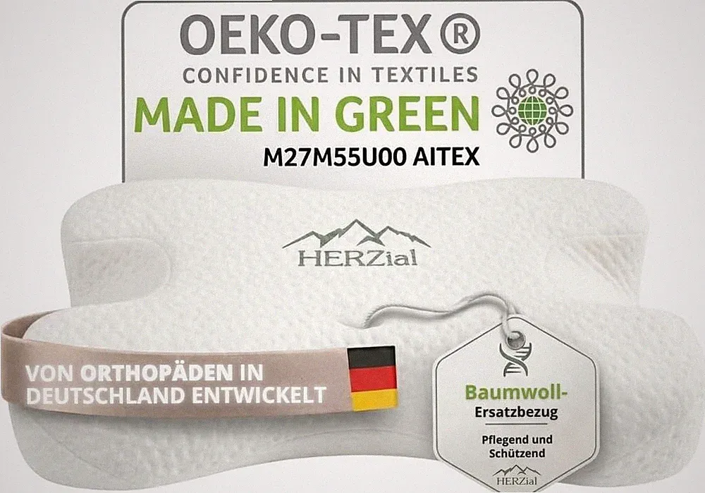 Nackenkissen Orthopädisch – Ergonomisches Memory Foam Kopfkissen für Seiten- &am