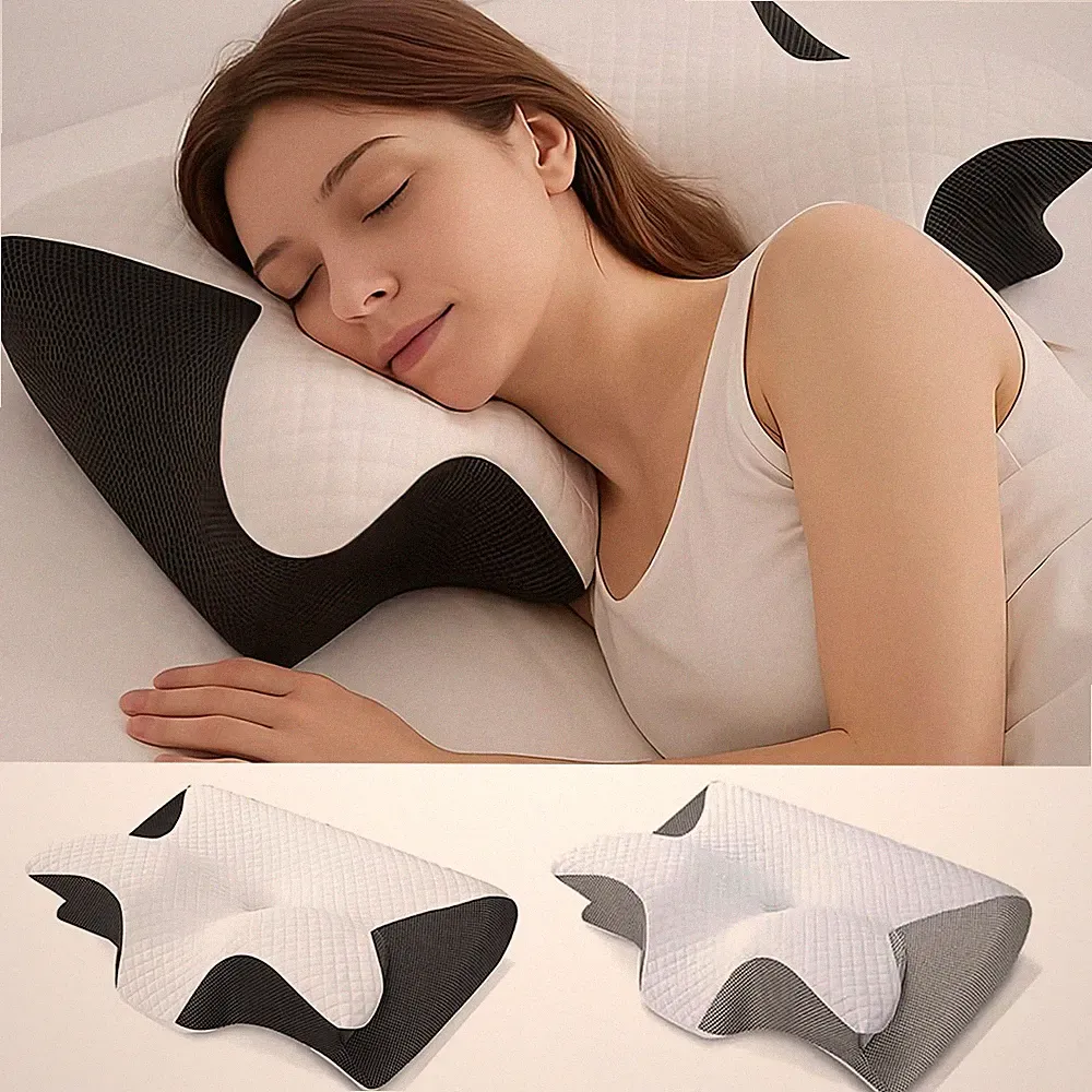Nackenkissen orthopädisch Memory Foam 2 Höhen für Seiten & Rückenschläfer