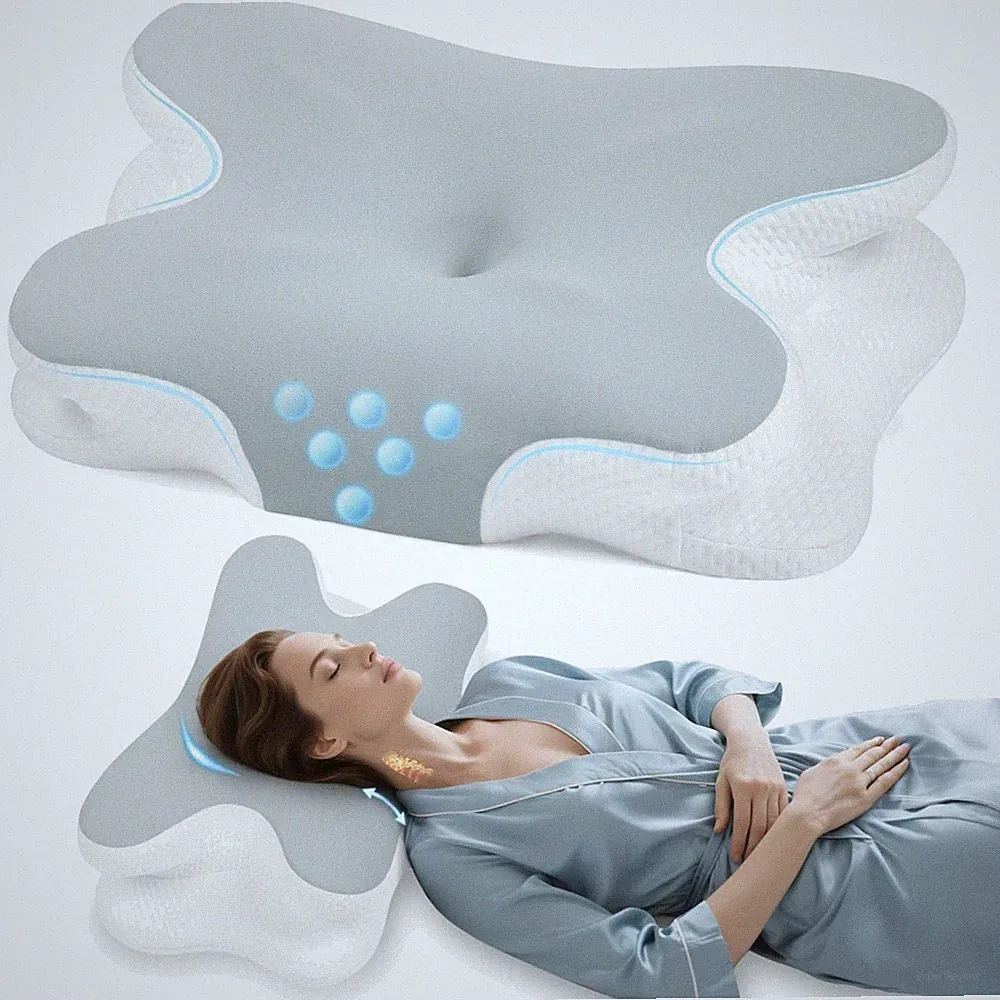 Nackenkissen orthopädisch Memory Foam Kopfkissen Schmetterling